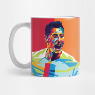 Robert Lewandowski In Wpap Pop Art Style Mug